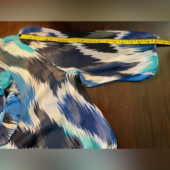 Alfani Sheer Neck Tie Blouse - Picture 8 of 11